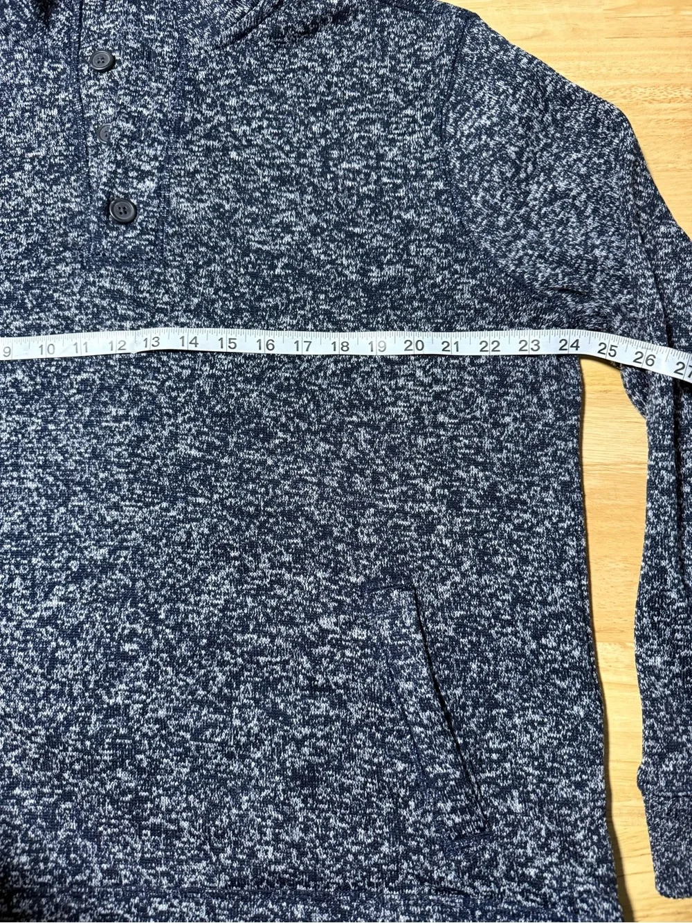 Banana Republic Men’s XL Heathered Navy Button Mock Neck Pullover